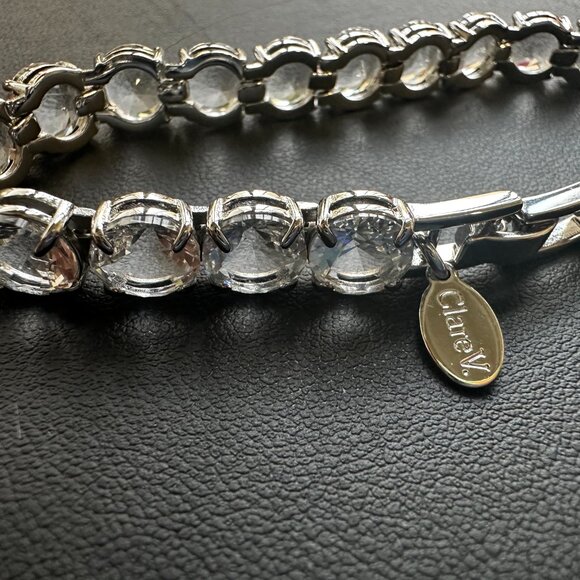 Clare V Stone Tennis Bracelet - Clear/Rhodium - Picture 8 of 8
